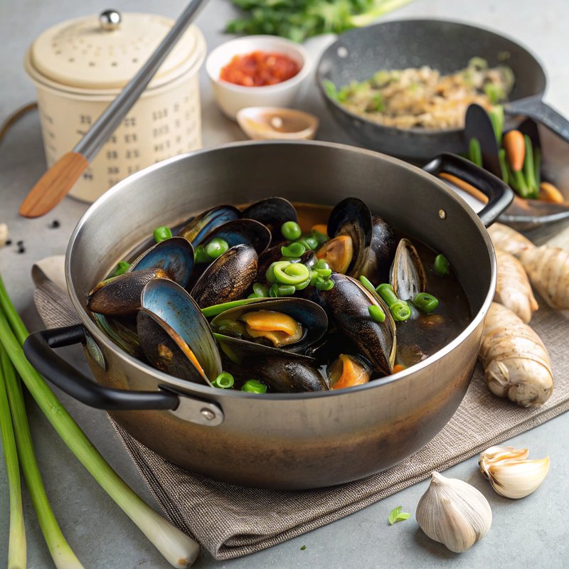 Sake-Steamed Mussels