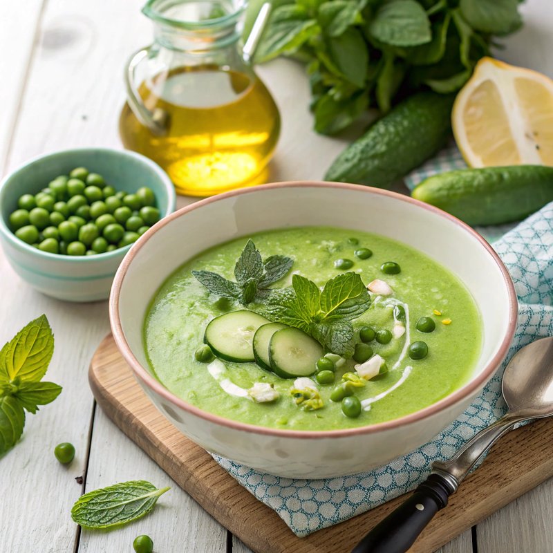 Refreshing Pea and Cucumber Gazpacho