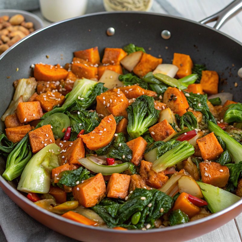 Bok Choy and Sweet Potato Stir Fry